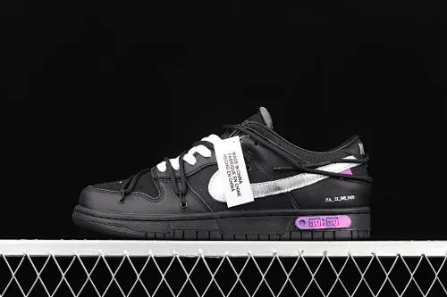All Categories Nk SB Dunk Series Nk SB Dunk Low Low-top sneakers Cost-effective version OF x Nk Dunk Low "04 of 50" OW all black casual sports skate shoes DM1602-001